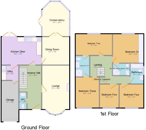 Floor Plan Image for 5 Bedroom Detached House for Sale in Dunham Close, Westhoughton, BL5
