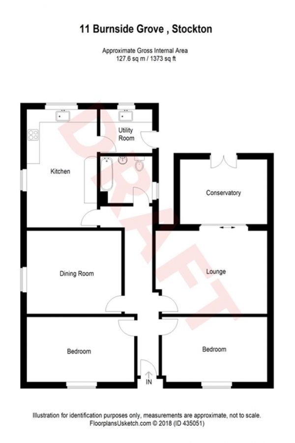 Floor Plan Image for 3 Bedroom Bungalow for Sale in Burnside Grove,  TS18 4ET