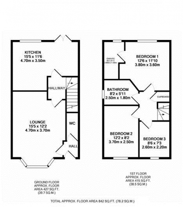 Floor Plan Image for 3 Bedroom End of Terrace House for Sale in Cedar Gardens, Newton-le-Willows, WA12