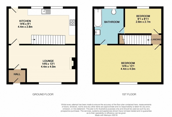 Floor Plan Image for 2 Bedroom Terraced House for Sale in Chorley Road, Westhougnton BL5 3NB