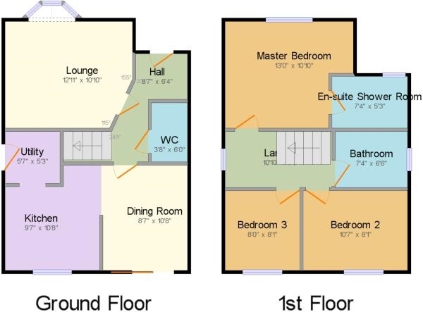 Floor Plan Image for 3 Bedroom Detached House for Sale in Carville Grove, Hindley Green, WN2
