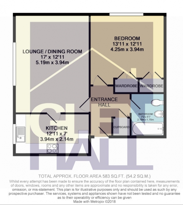 Floor Plan Image for 1 Bedroom Flat for Sale in Beaufort Court The Limes Avenue,  London, N11