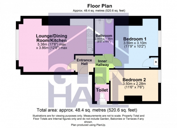 Floor Plan Image for 2 Bedroom Flat for Sale in Woodland Road, New Southgate, London, N11