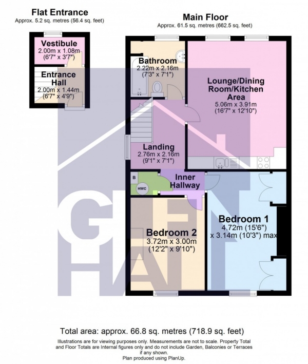 Floor Plan Image for 2 Bedroom Flat for Sale in Woodland Road, New Southgate, London, N11