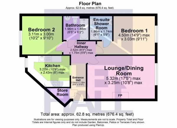 Floor Plan Image for 2 Bedroom Apartment for Sale in Stone Court 1 Donovan Place, Winchmore Hill, London, N21