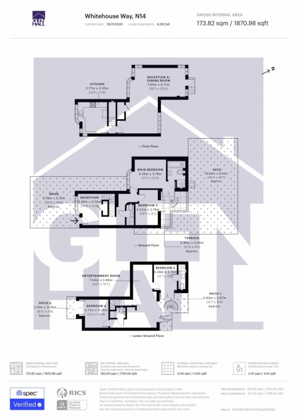 Floor Plan Image for 4 Bedroom Detached House for Sale in Whitehouse Way,  London, N14