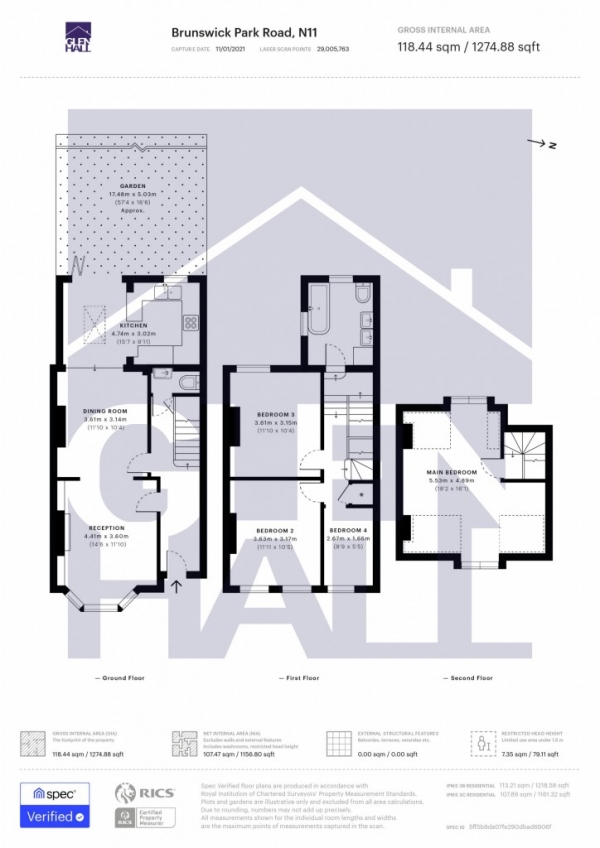 Floor Plan Image for 4 Bedroom Terraced House for Sale in Brunswick Park Road,  London, N11