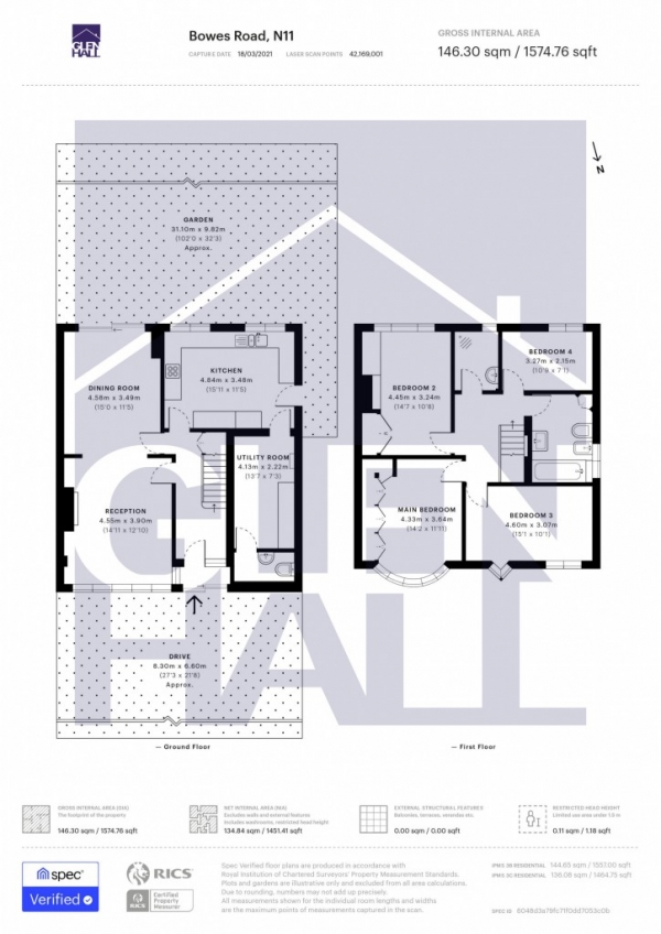 Floor Plan Image for 4 Bedroom Terraced House for Sale in Bowes Road, Arnos Grove, London, N11