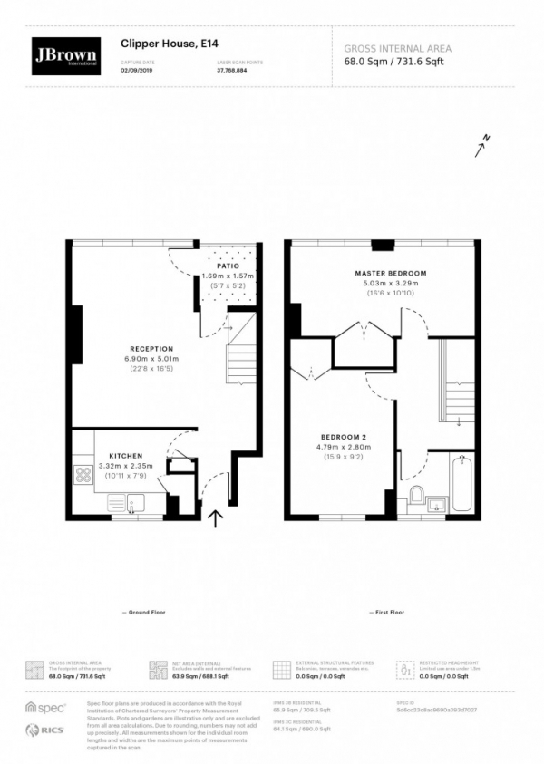 Floor Plan Image for 2 Bedroom Duplex for Sale in Clipper House, Manchester Road, London, E14