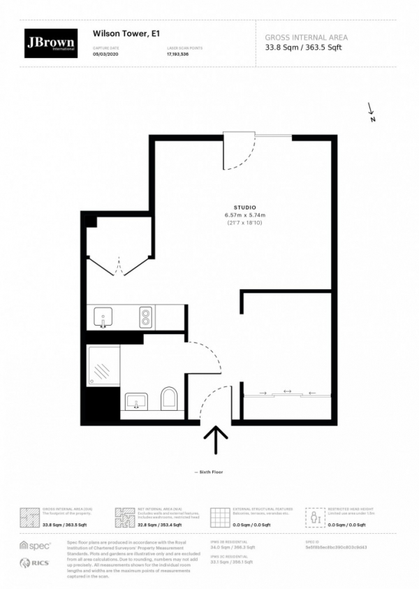 Floor Plan Image for Apartment for Sale in Wilson Tower, 16 Christian Street, London, E1