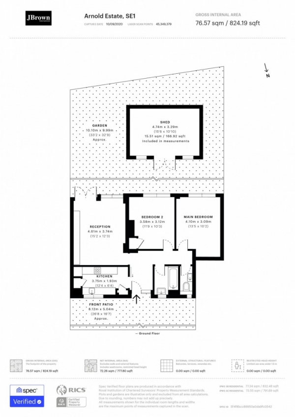 Floor Plan Image for 2 Bedroom Flat for Sale in Arnold Estate, Druid Street, London, SE1