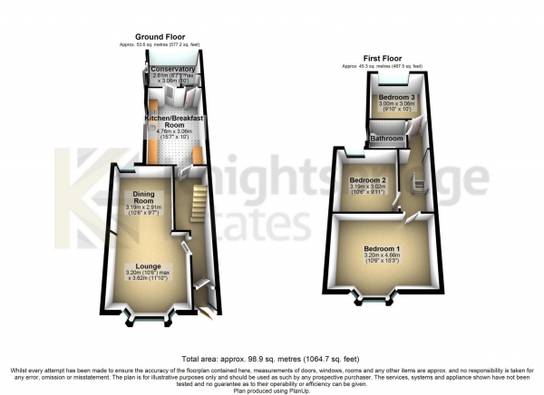 Floor Plan Image for 3 Bedroom Terraced House for Sale in Halley Road, Forest Gate, E7