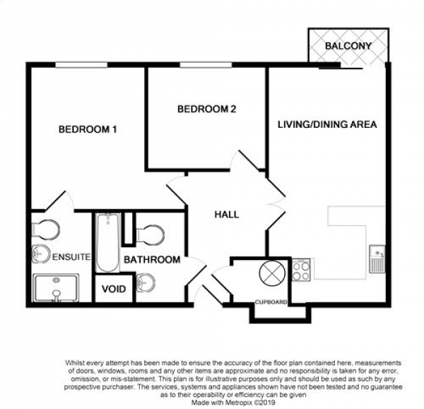 Floor Plan Image for 2 Bedroom Flat for Sale in Jefferson Place, Fernie Street, Manchester