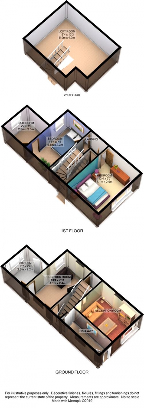 Floor Plan Image for 3 Bedroom Terraced House for Sale in Niagara Street, Heaviley, Stockport, Cheshire