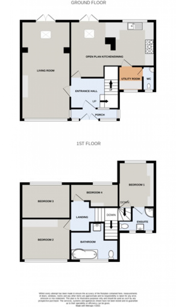 Floor Plan Image for 4 Bedroom Semi-Detached House for Sale in Bossington Close, Offerton, Stockport, Cheshire