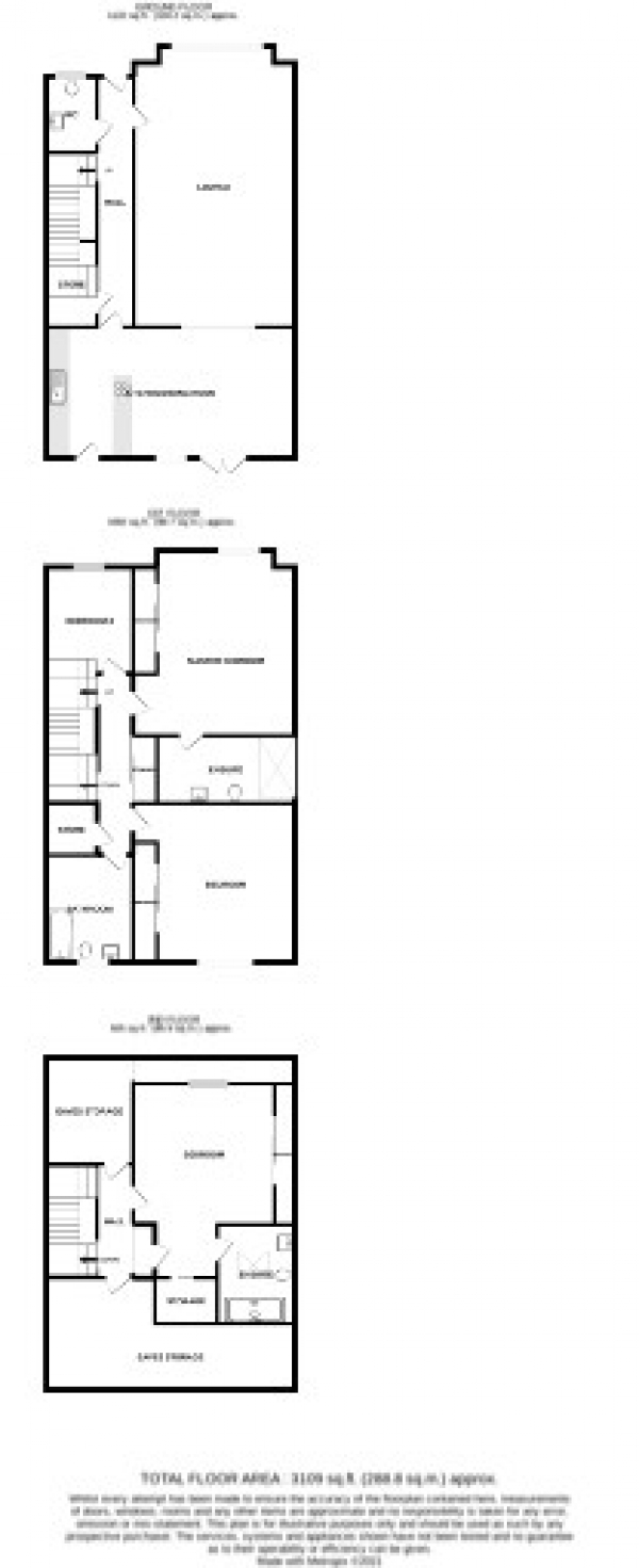 Floor Plan for 4 Bedroom Semi-Detached House for Sale in Heaviley, Stockport, Cheshire, Stockport, SK2, 6JA -  &pound450,000
