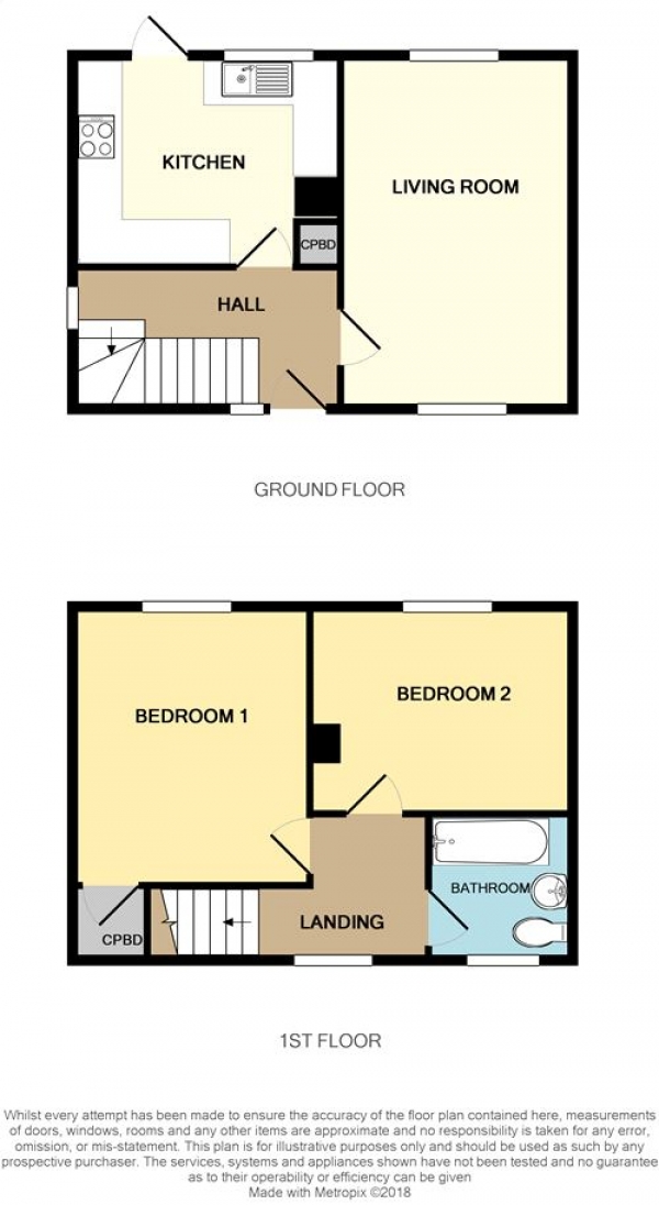 Floor Plan Image for 2 Bedroom End of Terrace House for Sale in Countess Close, Macclesfield, Cheshire