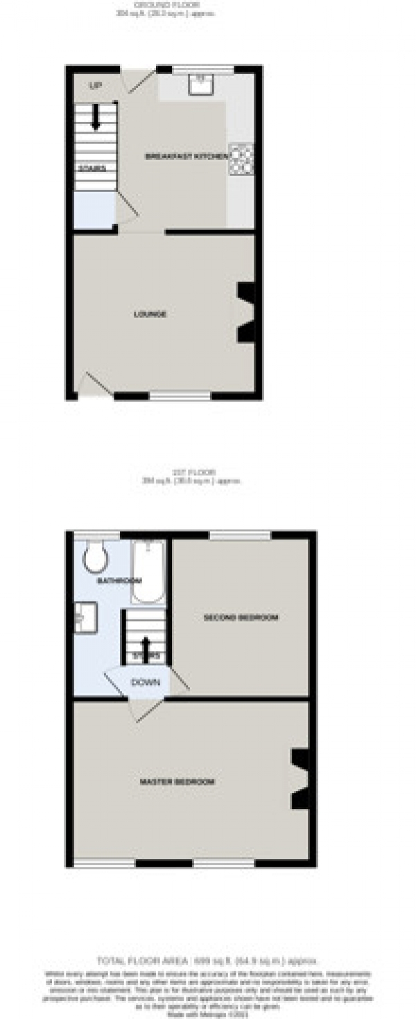 Floor Plan Image for 2 Bedroom Terraced House for Sale in Water Street, Bollington, Macclesfield, Cheshire