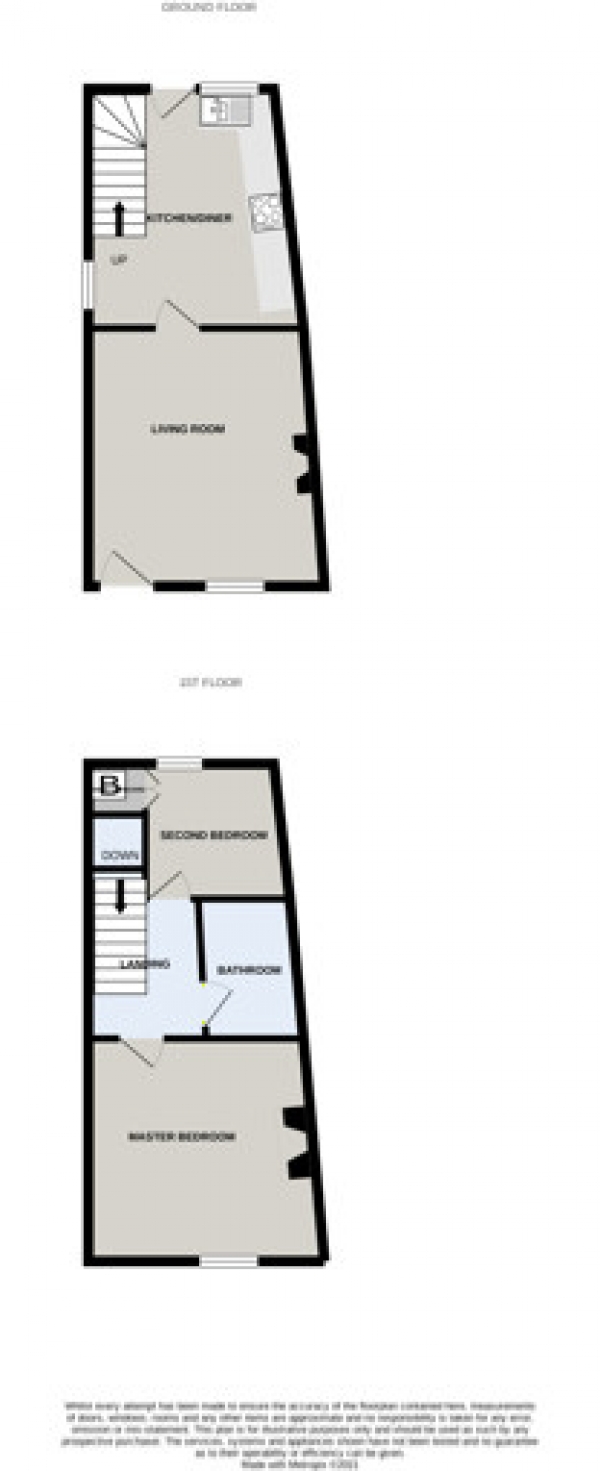 Floor Plan Image for 2 Bedroom End of Terrace House for Sale in Lord Street, Bollington, Macclesfield, Cheshire