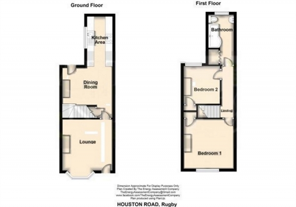 Floor Plan for 2 Bedroom Terraced House to Rent in Houston Road, Rugby, Warwickshire, Rugby, CV21, 1BS - £173 pw | £750 pcm