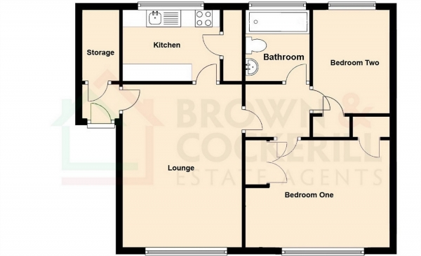 Floor Plan Image for 2 Bedroom Flat for Sale in March Court, Dunchurch Road, RUGBY, Warwickshire