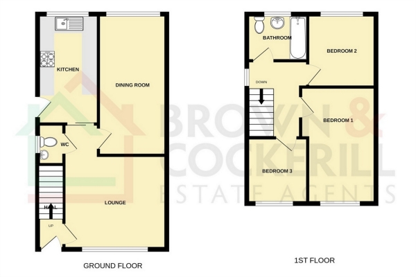 Floor Plan Image for 3 Bedroom Semi-Detached House for Sale in Carlton Road, Bilton, RUGBY, Warwickshire