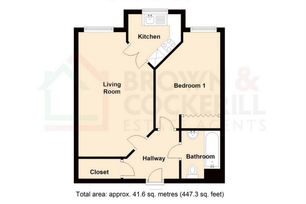 Floor Plan Image for 1 Bedroom Flat for Sale in Trinity Court, Church Street, RUGBY, Warwickshire