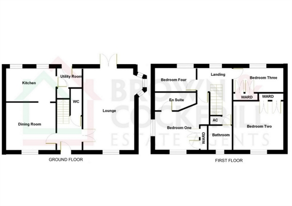 Floor Plan for 4 Bedroom Detached House for Sale in Shortwheat Hill, Coton Park, RUGBY, Warwickshire, RUGBY, CV23, 0GP -  &pound360,000