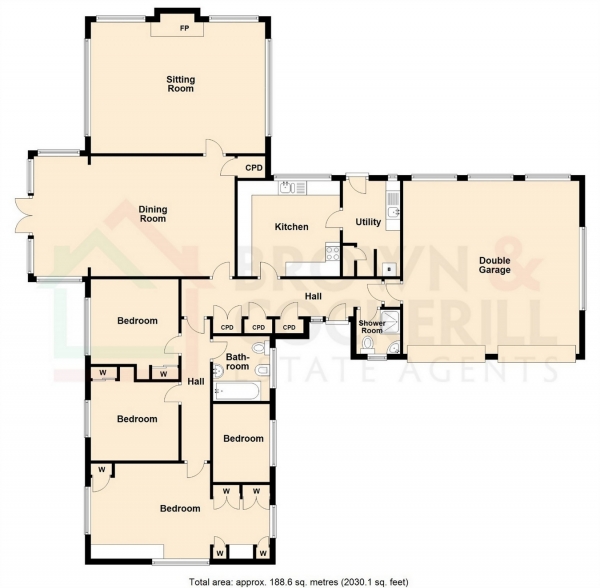Floor Plan Image for 4 Bedroom Detached Bungalow for Sale in Barby Lane, Barby, RUGBY, Northamptonshire