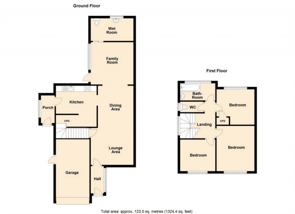 Floor Plan Image for 3 Bedroom Semi-Detached House for Sale in Hawlands, Brownsover, RUGBY, Warwickshire