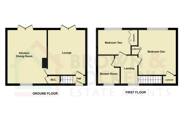 Floor Plan Image for 2 Bedroom End of Terrace House for Sale in Rosewood Avenue, Rokeby Estate, Rugby, Warwickshire