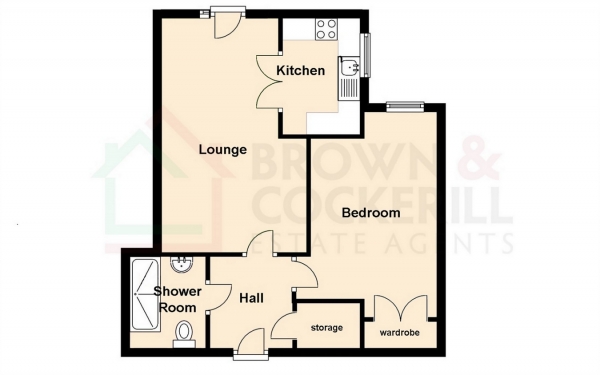 Floor Plan Image for 1 Bedroom Flat for Sale in Ross Court, Curie Close, RUGBY, Warwickshire