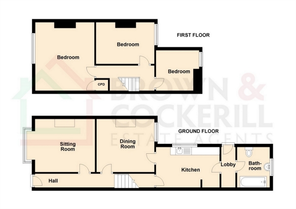 Floor Plan Image for 3 Bedroom Terraced House for Sale in Bridget Street, New Bilton, RUGBY, Warwickshire