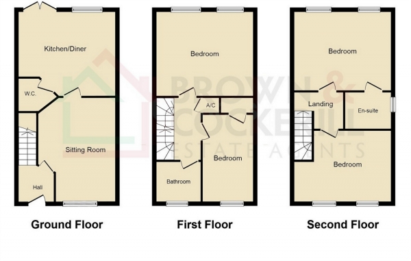 Floor Plan Image for 4 Bedroom End of Terrace House for Sale in Rowe Close, Hillmorton, RUGBY, Warwickshire