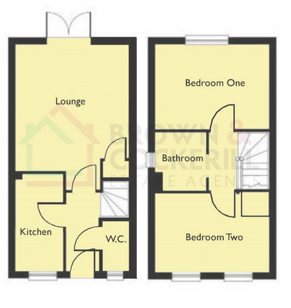 Floor Plan Image for 2 Bedroom Terraced House for Sale in Newton Mews, Academy Drive, RUGBY, Warwickshire