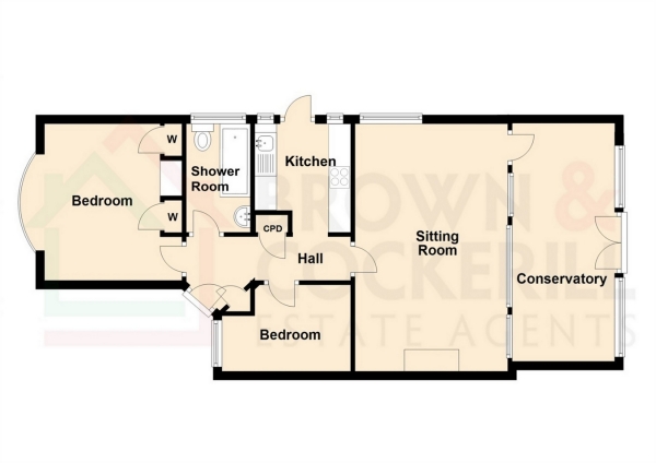 Floor Plan Image for 2 Bedroom Semi-Detached Bungalow for Sale in Burnside, Bilton, RUGBY, Warwickshire