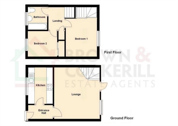 Floor Plan Image for 2 Bedroom End of Terrace House for Sale in Oliver Street, RUGBY, Warwickshire