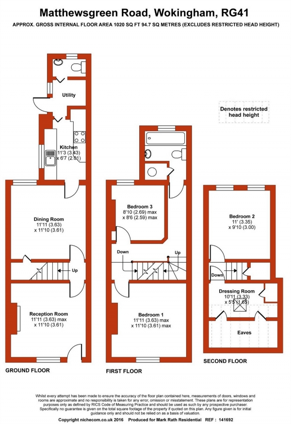 Floor Plan Image for 3 Bedroom Semi-Detached House for Sale in Matthewsgreen Road, WOKINGHAM, Berkshire