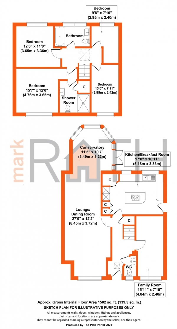 Floor Plan Image for 4 Bedroom Semi-Detached House for Sale in Sarum Crescent, Wokingham, Berkshire