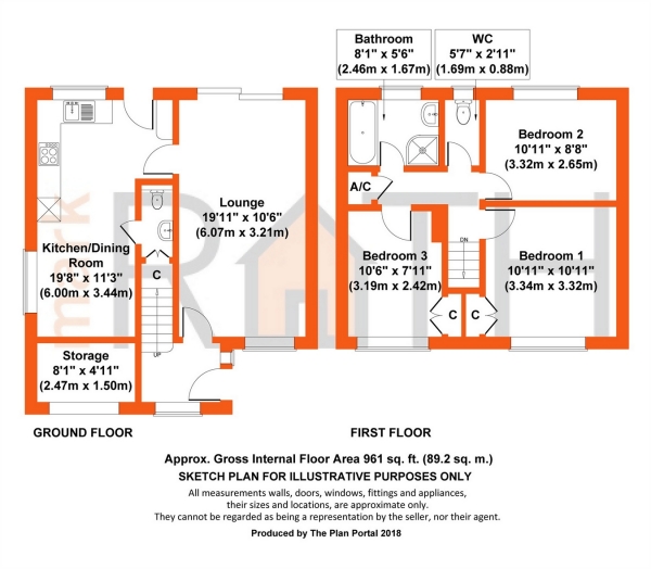 Floor Plan Image for 3 Bedroom Semi-Detached House for Sale in Bowyer Crescent, WOKINGHAM, Berkshire