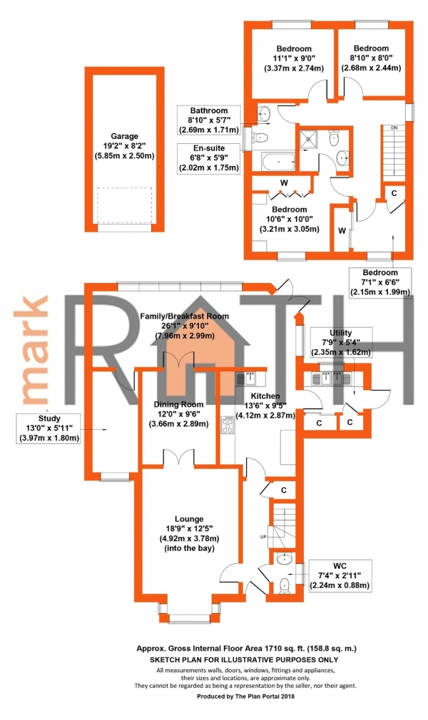 Floor Plan Image for 4 Bedroom Detached House for Sale in Riverdene Drive, Winnersh, WOKINGHAM, Berkshire