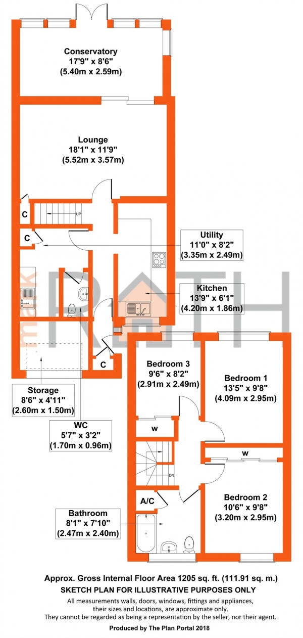 Floor Plan Image for 3 Bedroom Semi-Detached House for Sale in Jerrymoor Hill, Finchampstead, WOKINGHAM, Berkshire