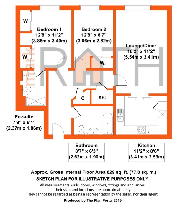 Floor Plan Image for 2 Bedroom Flat for Sale in Rectory Road, WOKINGHAM, Berkshire