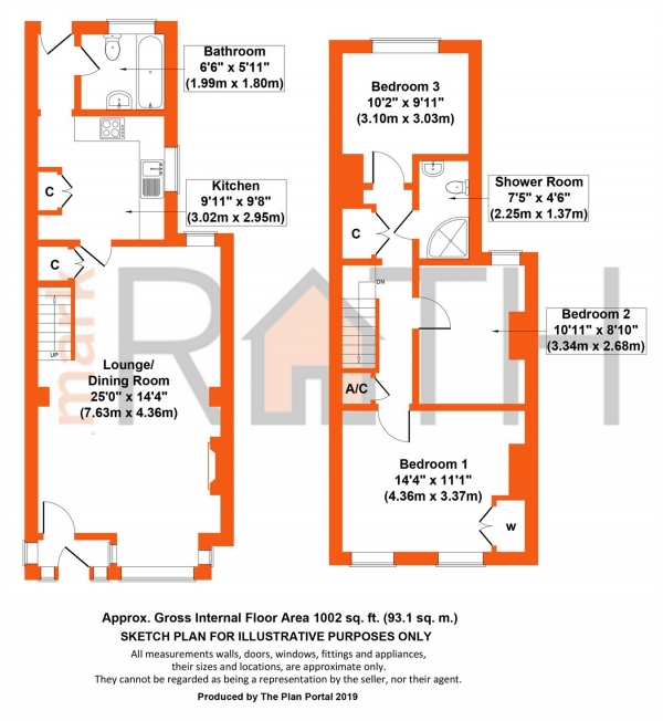 Floor Plan Image for 3 Bedroom Terraced House for Sale in Emmbrook Road, WOKINGHAM, Berkshire