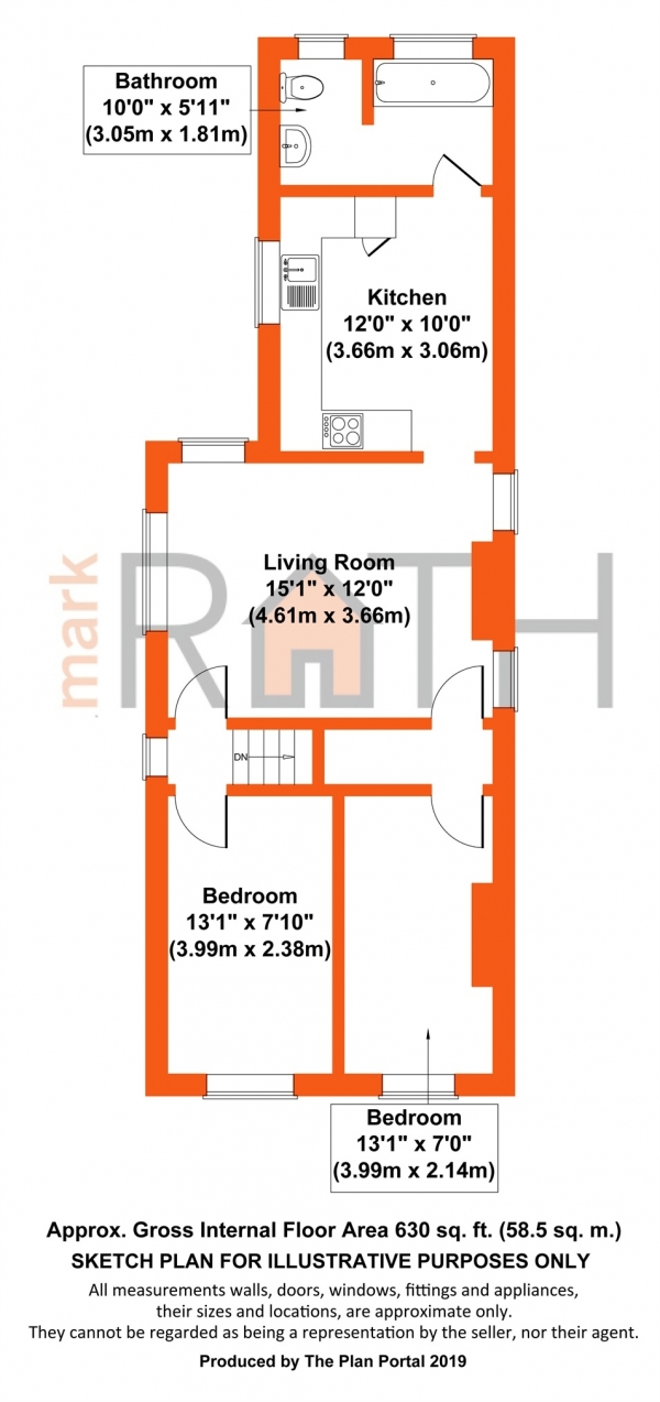 Floor Plan Image for 2 Bedroom Flat for Sale in Wiltshire Road, Wokingham, Berkshire