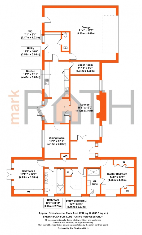 Floor Plan Image for 3 Bedroom Detached Bungalow for Sale in Fleet Lane, Finchampstead, Wokingham, Berkshire