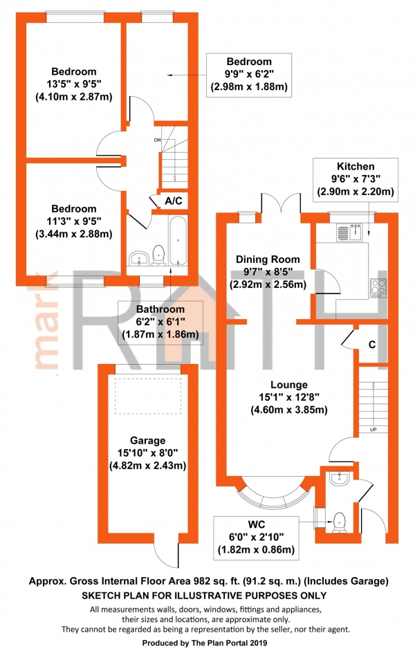 Floor Plan Image for 3 Bedroom Terraced House for Sale in Tamar Way, Wokingham, Berkshire