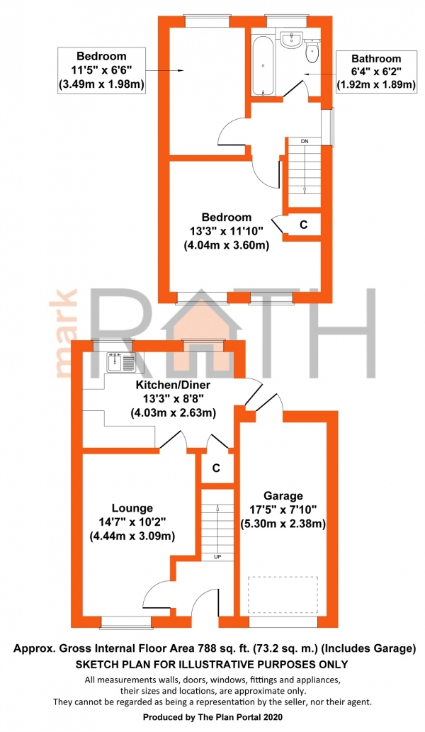 Floor Plan Image for 2 Bedroom Semi-Detached House for Sale in Farley Copse, BRACKNELL, Berkshire