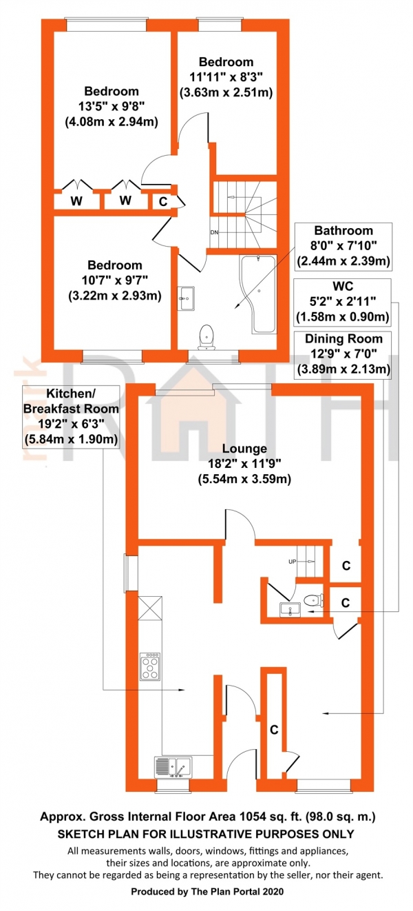 Floor Plan Image for 3 Bedroom Semi-Detached House for Sale in Wild Briar, Finchampstead, Wokingham, Berkshire