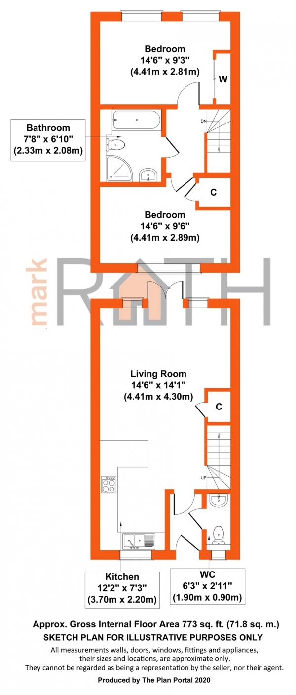 Floor Plan Image for 2 Bedroom End of Terrace House for Sale in Diamond Jubilee Way, Wokingham, Berkshire